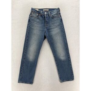 Levis Premium Wedgie Straight Jeans Womens 26 Blue High Rise Denim Big E Rodeo